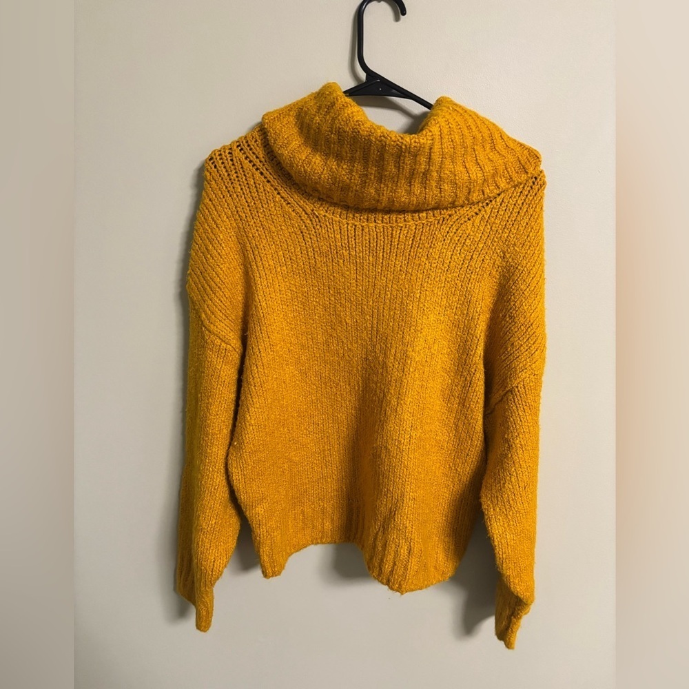 Anthropologie Pilcro Zamora Cowl Neck Sweater Size Small Mustard Yellow Gold